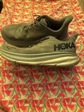 Hoka Olive/Tan Cushioned Running Sneakers